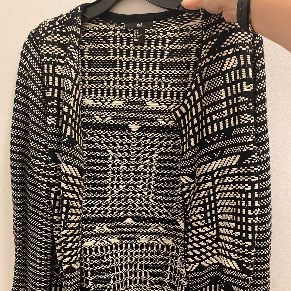 H&M black and white cardigan